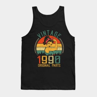 Born in 1990 Vintage Birthday Gift T-Shirt 1990 Birthday Made in the 90s Tank Top